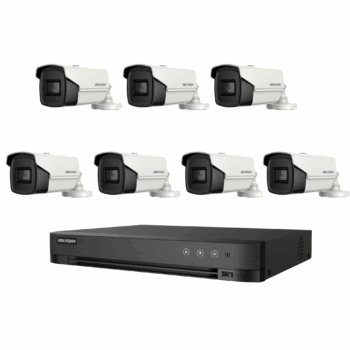 باكج  7 كاميرا  مراقبة 8 ميجا بيكسل  4k هيك فيجن  Package 7 Camera 8MP 4K Hikvision